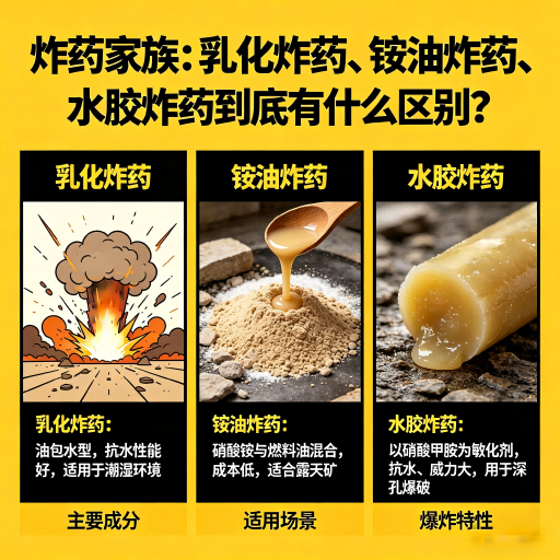 昭苏炸药家族：乳化炸药、铵油炸药、水胶炸药到底有什么区别？